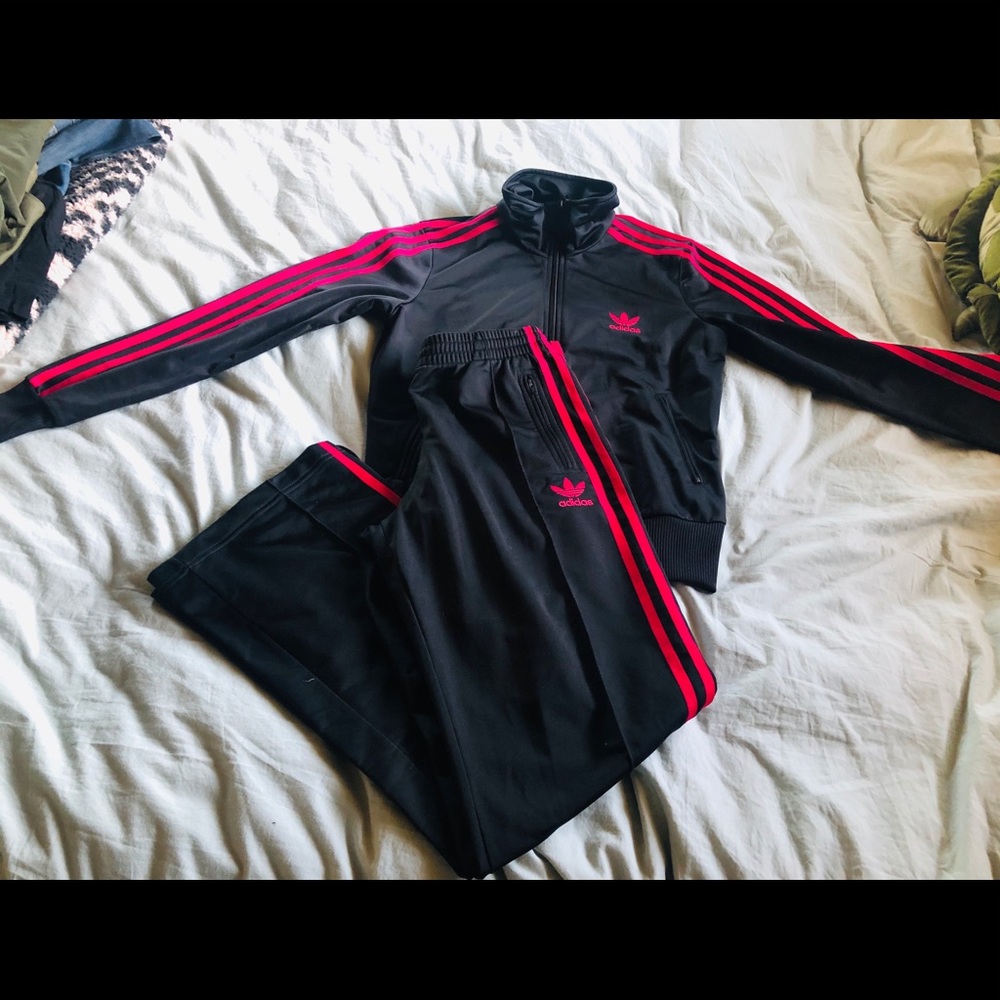 Adidas firebird track jacket, matching tack pants